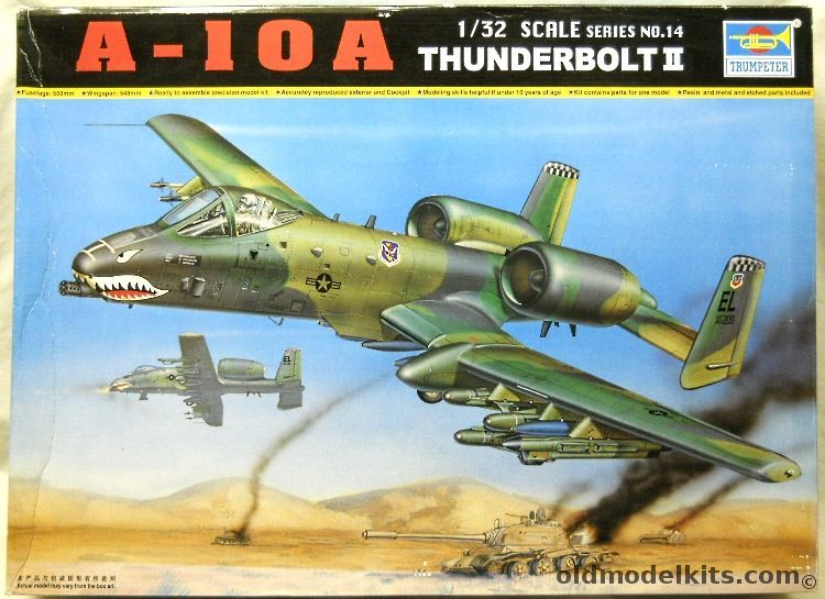 Trumpeter 1/32 Fairchild Republic A-10A Thunderbolt II With Cuttting Edge Cockpit / Verlinden Detail Set / AIRMO GAU-8A Cannon, 02214 plastic model kit